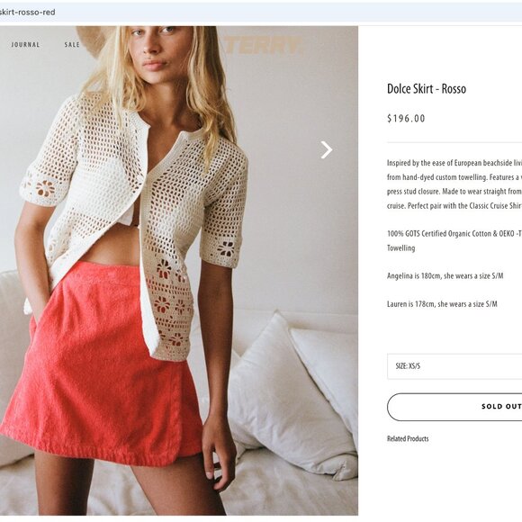 Terry Towelling Wrap Skirt / Swim coverup Size M/L - Picture 2 of 8